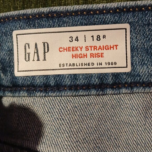 Gap Women's Cheeky Straight High Rise Medium Rinse Jean SZ 34/18 NWT - Picture 7 of 9